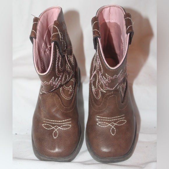 Pink/Brown Boots Size 7 Toddler. Girls Western  Boots - Picture 5 of 9